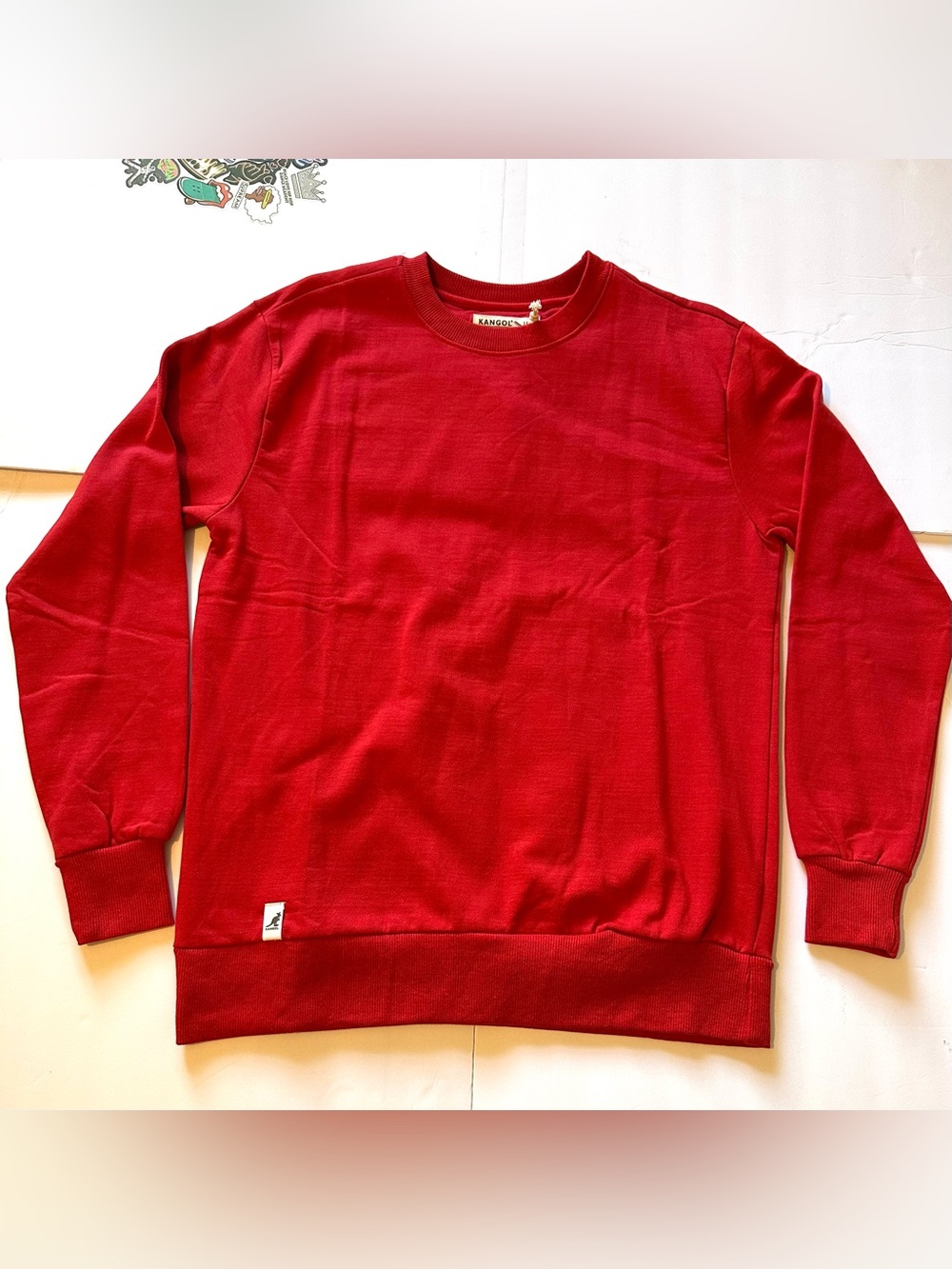 Men's Kangol Sweater Crewneck Sweatshirt Pullover Long Sleeve Size M Red-NWT